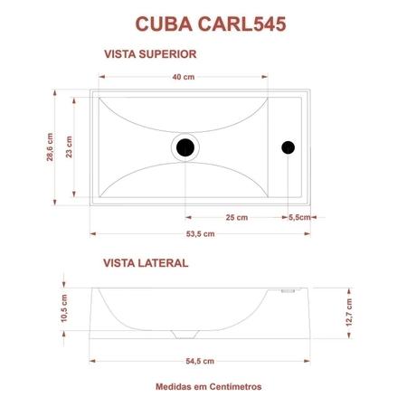 Imagem de Kit Cuba Rl545 Roma com Válvula Botão