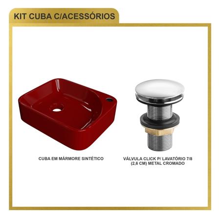 Imagem de Kit Cuba Ro36 Cross com Válvula Click Vermelho