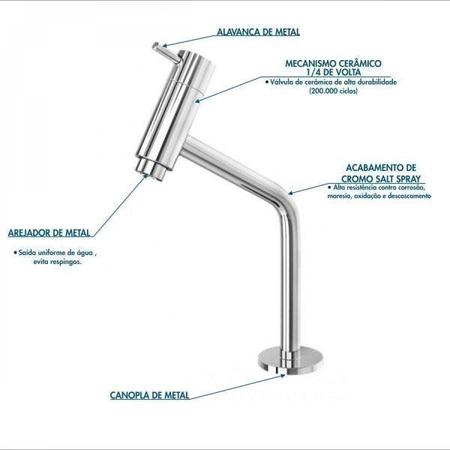 Imagem de Kit Cuba RT55 com Torneira Pratika 1060 Metal 1/4 Volta Compace