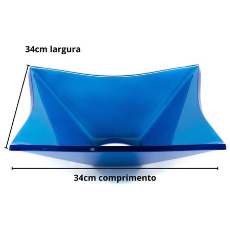 Imagem de Kit Cuba Vidro Quadrada 34cm Banheiros Lavabos + Torneira Link + Válvula Click+ Sifão Universal