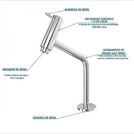 Imagem de Kit Cuba XQ395 Torneira Pratika 1060 Metal 1/4 Volta Compace