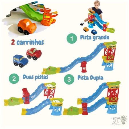 Pista de Carrinho Educativo Corrida Infantil Brinquedo Montar + 2 Carrinhos  - Maral - Pistas de Brinquedo - Magazine Luiza