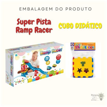 Pista de Carrinho Educativo Corrida Infantil Brinquedo Montar + 2 Carrinhos  - Maral - Pistas de Brinquedo - Magazine Luiza