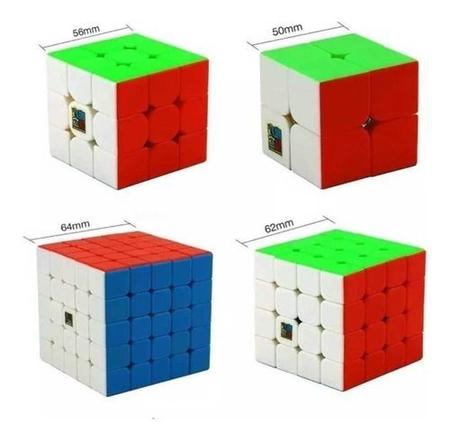 Kit Cubo Magico Moyu 4 peças- 2x2 3x3 4x4 5x5 B+