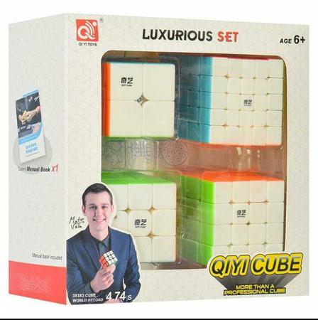 Kit 4 Cubos Mágicos Qiyi Warrior 2X2 3X3 4X4 5X5 no Shoptime