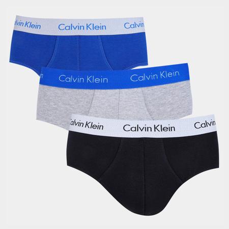 Kit 3 Cuecas Calvin Klein Brief Masculino Cinza / Azul