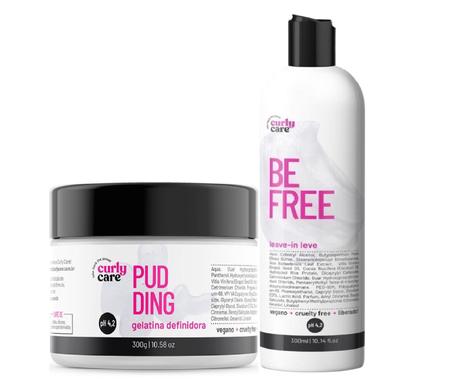 Imagem de Kit Curly Care Pudding Gelatina E Be Free Leave-In Leve