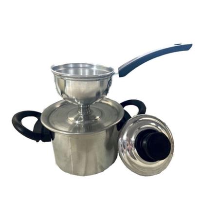 Kit Cuscuzeira Porção Individual + Caneca Leiteira Nº14 1,3 Litros Cuscuzeiro de Caminhoneiro Peito de Moça - Luz do Lar Imagem de Kit Cuscuzeira Porção Individual + Caneca Leiteira Nº14 1,3 Litros Cuscuzeiro de Caminhoneiro Peito de Moça