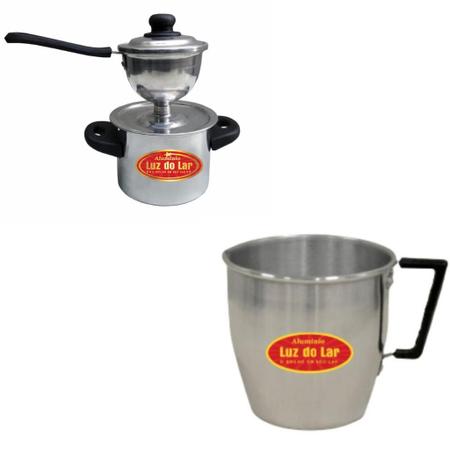 Kit Cuscuzeira Porção Individual + Caneca Leiteira Nº14 1,3 Litros Cuscuzeiro de Caminhoneiro Peito de Moça - Luz do Lar Imagem de Kit Cuscuzeira Porção Individual + Caneca Leiteira Nº14 1,3 Litros Cuscuzeiro de Caminhoneiro Peito de Moça