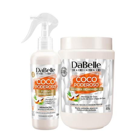 Imagem de Kit DaBelle Hair Intense Coco Poderoso Máscara 800g + Fluido Hidratante (2 produtos)