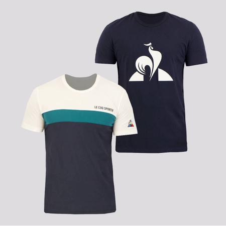 Kit de 2 Camisetas Le Coq Logo Marinho Le Coq Sportif Camiseta Masculina Magazine Luiza