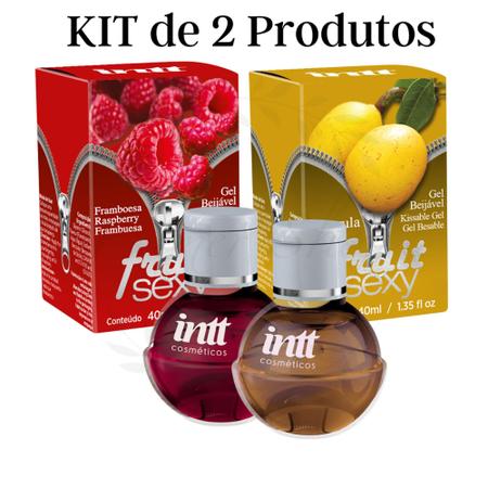 Imagem de Kit de 2 Fruit Sexy Gel Beijável Comestível Para Massagem Sexshop Sabores