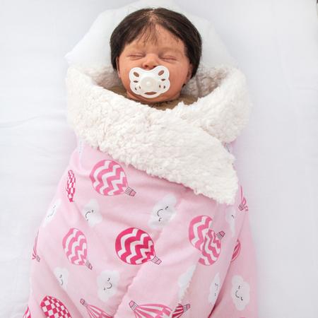 Imagem de Kit de 2 Mantas Cobertor Bebê e Infantil para Menina com Sherpa