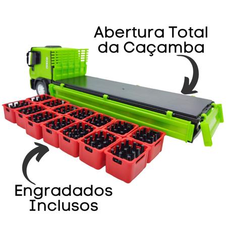 Kit De 2 Peças - 1 Caminhão Basculante + 1 Caminhão De Bebidas