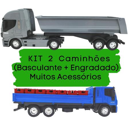 Kit Com Duas Unidades - 1 Caminhão Basculante + 1 Caminhão De Bebidas  Brinquedo Infantil - Usual Brinquedos - Caminhões, Motos e Ônibus de  Brinquedo - Magazine Luiza