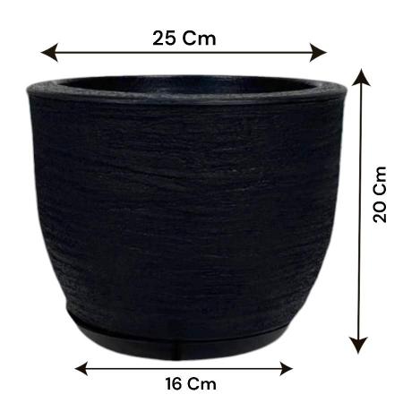 Imagem de Kit de 2 vasos cone para planta em polietileno para decoração de jardim e casa de luxo com prato