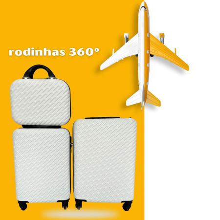 Imagem de Kit De 3 Malas De Viagem Frasqueira P e M rodas giratórias 360 Premium Trava com Senha