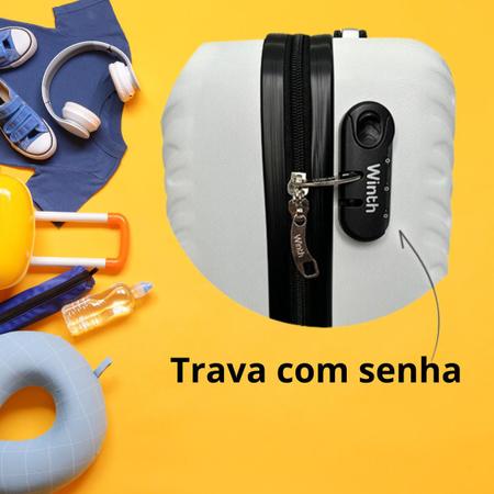 Imagem de Kit De 3 Malas De Viagem Frasqueira P e M rodas giratórias 360 Premium Trava com Senha