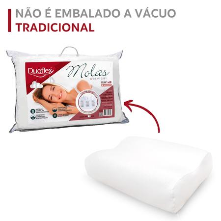 Imagem de Kit de 3 Travesseiros Modelo Cervical - Com Molas