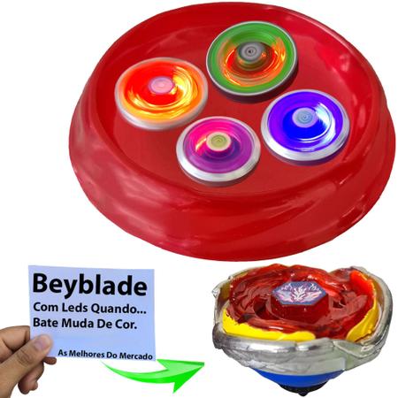 Kit Beyblade Metal 5D Brinquedo 4 Peões Led Toys - Speed Top - Pião de  Batalha e Acessórios - Magazine Luiza