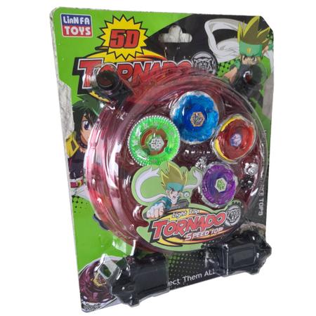 Kit Beyblade Metal 5D Brinquedo 4 Peões Led Toys - Speed Top - Pião de  Batalha e Acessórios - Magazine Luiza