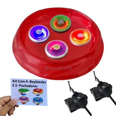 Kit Beyblade Metal 5D Brinquedo 4 Peões Led Toys - Speed Top - Pião de  Batalha e Acessórios - Magazine Luiza