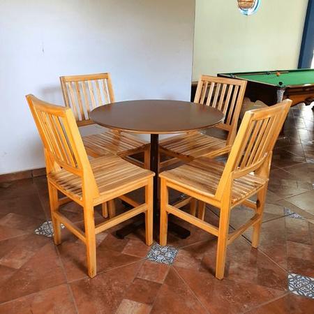 Conjunto Sala de Jantar e Cozinha Com 4 Cadeiras Madeira Maciça Verde