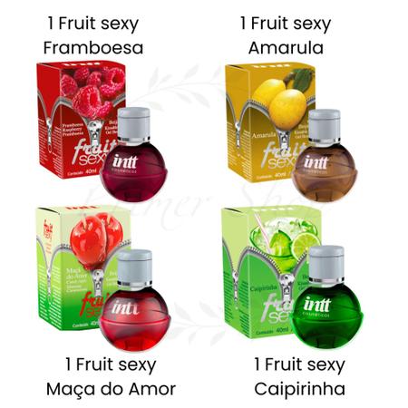 Imagem de Kit de 4 Fruit Sexy Gel Beijável Comestível Sabores Diferentes Intt Cosméticos