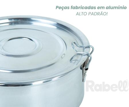 Imagem de Kit de 5 marmitas aluminio resistente e tampa com trava 14cm