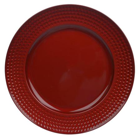 Imagem de Kit De 6 Sousplat Vermelho 33Cm Em Plástico - Florarte