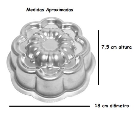 Imagem de Kit de 8 Forma Bolo Decorado Com 2 Gomada Suíça 2 Vulcão 2 Margarida Ballerine e 2 Coração Ballerine