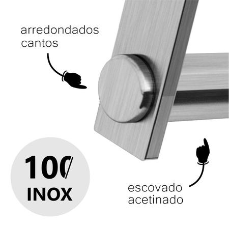 Imagem de Kit de Acessórios para Banheiro Barra 4 Peças Modelo Patmos Aço Inox Escovado Acetinado