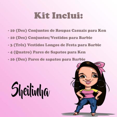 Conjunto Roupa Vestido Barbie O Filme + 2 Pares De Sapatos