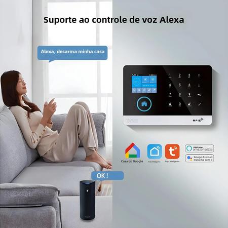 Imagem de Kit de Alarme Residencial Inteligente Tuya WiFi - Sistema Sem Fio Smart