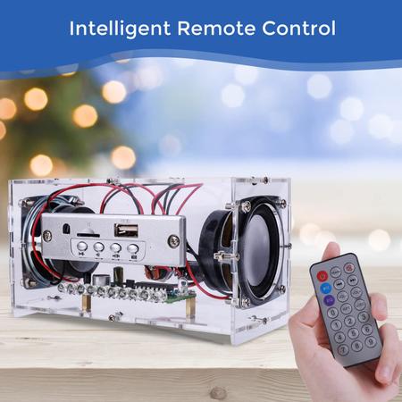 Imagem de Kit de alto-falantes MioYoow DIY compatível com Bluetooth com luz intermitente LED, projeto de solda, mini amplificador de som estéreo doméstico, kits