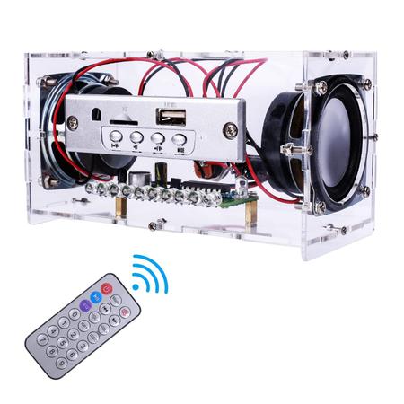 Imagem de Kit de alto-falantes MioYoow DIY compatível com Bluetooth com luz intermitente LED, projeto de solda, mini amplificador de som estéreo doméstico, kits