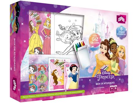 Kit 3 Revistas PINTE e BRINQUE PRINCESAS DISNEY com 3 caixinmhas de Lápis  de Cor 6 Cores ou seja 18 lápis de cor Passatempo, Jogos, Atividades,  Pintar