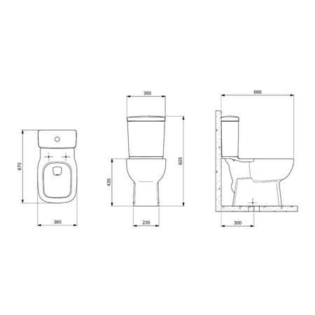 Imagem de Kit de Bacia com Caixa Acoplada com Assento Termofixo e Itens de Instalação Debba Confort Roca
