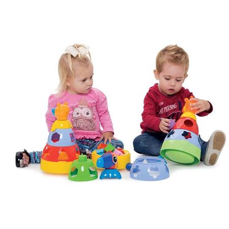Imagem de Kit De Brinquedo Infantil Interativo Didatico Educativo Para Bebe Cubo + Girafa Menino Menina 1 ano