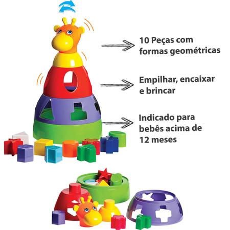 Brinquedo Educativo Encaixe Divertido Formas e Cores 17 Peças - Papelaria  Criativa