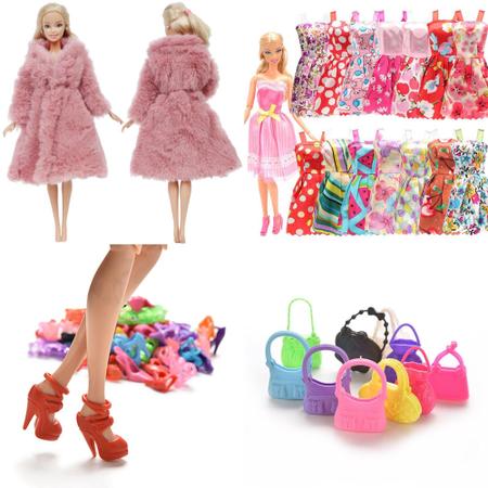 Roupas de Bonecas Vestidos de Princesa Casaco Sapatinhos Compatível com  Barbie Cinderela e Frozen - Sheilinha Confecção - Roupa de Boneca -  Magazine Luiza