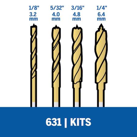 Kit De Brocas Com Ponta De H lice 4 Pe as 631 Dremel Broca