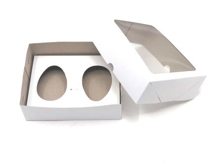 Imagem de Kit de Caixa com Visor 19x15x8cm + Berço Duplo para Ovo de Colher 100g - embalagem com 20un
