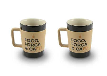 Imagem de Kit De Canecas Cerâmica Coffee To Go 300ml 2 Peças Foco Mondoceram
