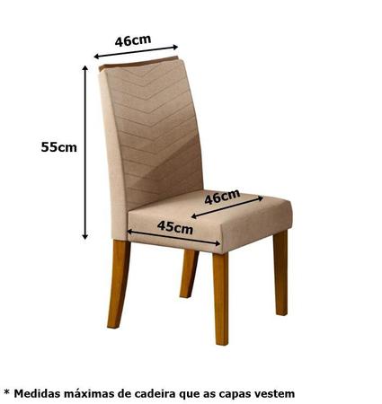Imagem de Kit de Capas de Cadeira Estofada 6 Lugares Mesa de Jantar Protege Muda a Decoração Malha Helanca Lisa
