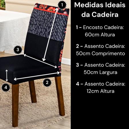 Imagem de Kit de Capas de Cadeira Jantar Estampadas Ajustável com Elástico 10 Peças - Protetora Cozinha Malha Gel Helanca
