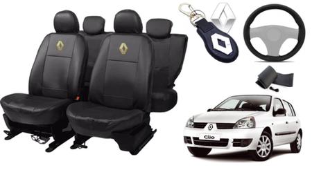 Imagem de Kit de Capas de Couro para Renault Clio 1991 com Chaveiro Personalizado!