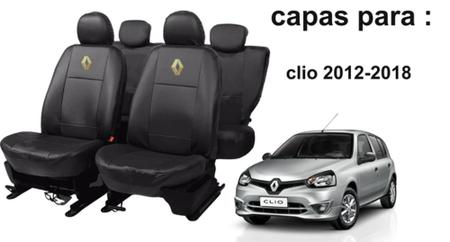 Imagem de Kit de Capas de Couro para Renault Clio 2017 com Chaveiro Exclusivo!