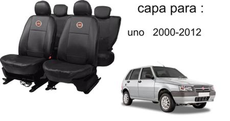 Imagem de Kit de Capas de Couro para Uno 2005 - Couro Impermeável + Chaveiro + Capa de Volante