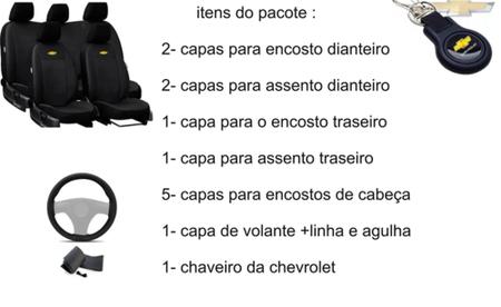 Imagem de Kit de Capas de Couro Premium para Corsa 2005 - Couro Impermeável + Chaveiro + Capa de Volante